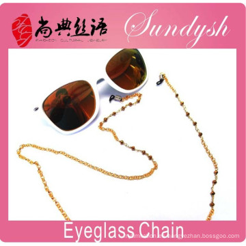 Sundysh Gold Plated Crystal Bead Reading Glasses Cadena Sunglass Holder Necklace